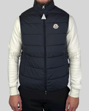 Moncler Logo Patch Bodywarmer Navy Blue