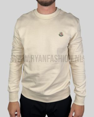 Moncler Logo Patch Sweater Beige