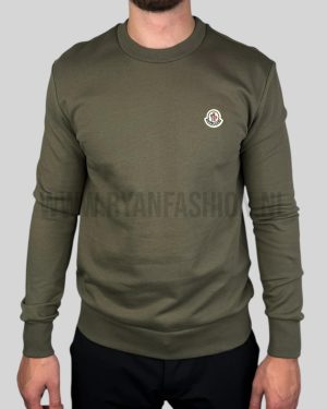 Moncler Logo Patch Sweater Khaki