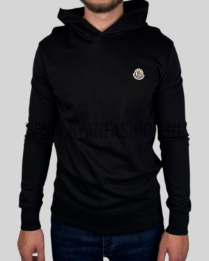 Moncler Logo Patch Hoodie Black