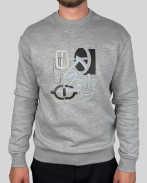 Hermes H Puzzle Crewneck Sweater Grey