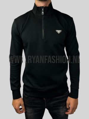 Prada Half Zipped Sweater Black