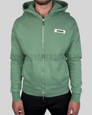 Jacquemus Gros Grain Zipped Hoodie Light Green