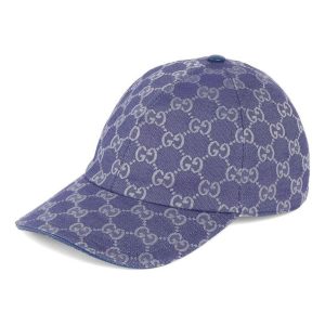 Gucci GG Canvas Baseball Cap Blue Grey