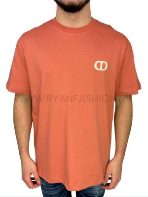 Dior CD Logo T-Shirt Salmon