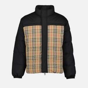 Burberry Reversible Check Down Jacket Black