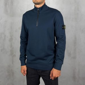 Stone Island Half Zipped Sweater Navy Blue