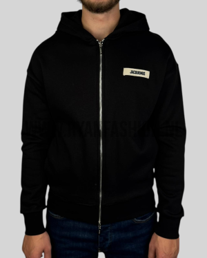Jacquemus Gros Grain Zipped Hoodie Black