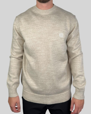 Loewe Knitted Wool Logo Sweater Beige