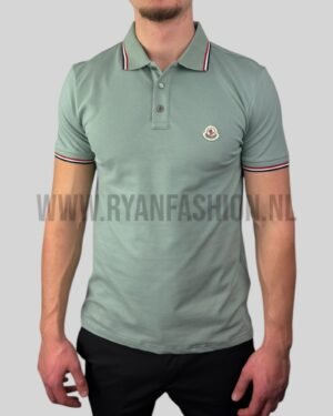Moncler Logo Polo T-Shirt Olive Green