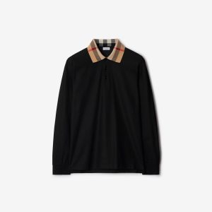 Burberry Long Sleeve Polo Shirt Black