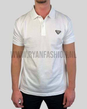 Prada Logo Polo Shirt White