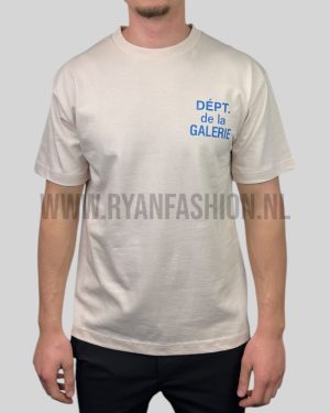 Gallery Dept Logo T-Shirt Beige Blue