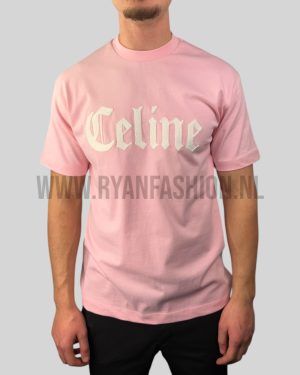 Celine Logo T-Shirt Pink