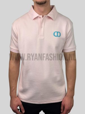 Dior CD Logo Polo Shirt Light Pink