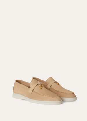 Loro Piana Charms Walk Suede Sandstone