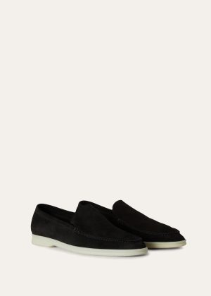 Loro Piana Summer Walk Loafers Black