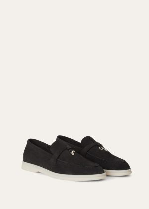 Loro Piana Charms Walk Suede Black