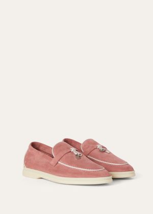 Loro Piana Charms Walk Suede Ancient Blush White