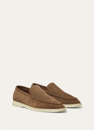 Loro Piana Summer Walk Loafers Dusk Brown