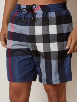 Burberry Geruite Zwembroek Blue