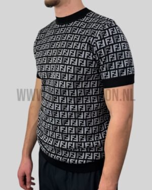 Fendi Terry Logo T-Shirt Black