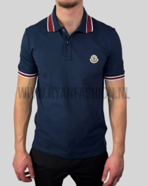 Moncler Logo Polo T-Shirt Navy