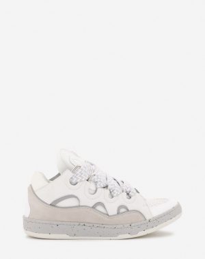 Lanvin Curb Sneakers White Grey