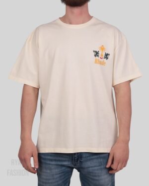 Rhude Tabaco Logo Print T-Shirt Vintage White