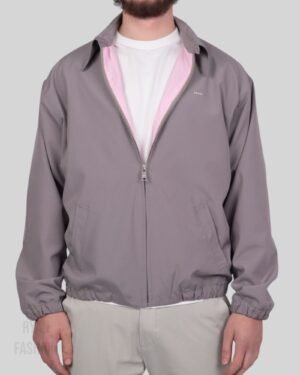 Prada Cotton Jacket Smoky Gray Alabaster Pink