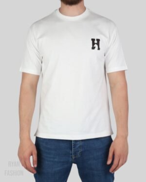 Hermes Leather H Cotton T-Shirt White