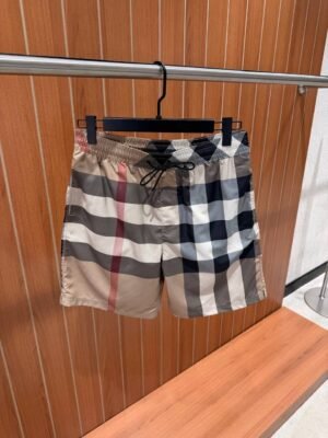 Burberry Geruite Zwembroek Beige