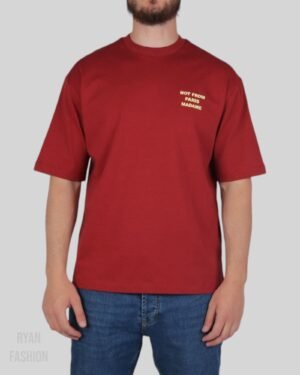 Drôle De Monsieur Slogan T-Shirt Bordeaux