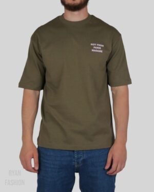 Drôle De Monsieur Slogan T-Shirt Khaki