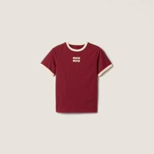 Miu Miu Cotton Jersey T-Shirt Amaranth
