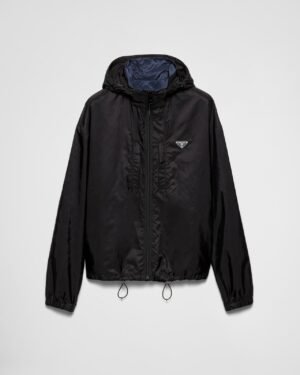 Prada Re-Nylon Reversible Jacket Black Navy Blue