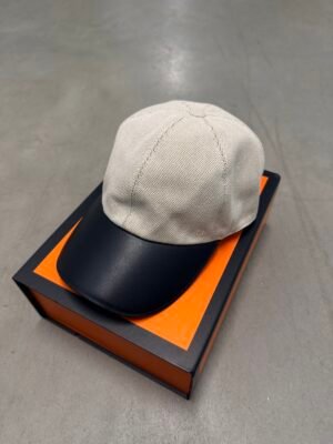 Hermes Kelly Buckle Leather Cap Black