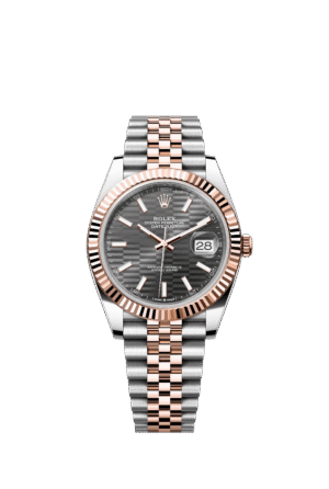 Rolex DateJust Grey Motif Rose 41mm