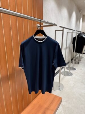 Loro Piana Side Printed T-Shirt Navy Blue