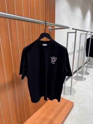 Drôle De Monsieur Slogan Rose T-Shirt Black