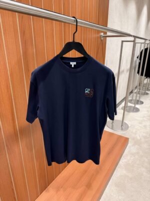Loewe Classic Anagram Embroidered T-Shirt Navy