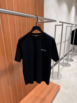 Loro Piana Chest Logo T-Shirt Black