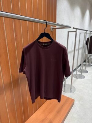 Loro Piana Chest Logo T-Shirt Bordeaux