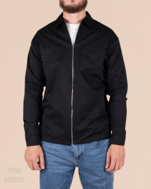 Prada Zipper Shirt Jacket Black