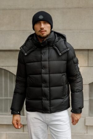 Moncler Maya 70 Hooded Short Down Jacket Black