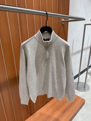 Loro Piana Cashmere Half-Zip Sweater Beige