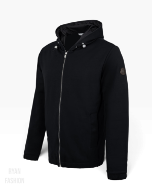 Moncler Cotton Zipper Hooded Jacket Black